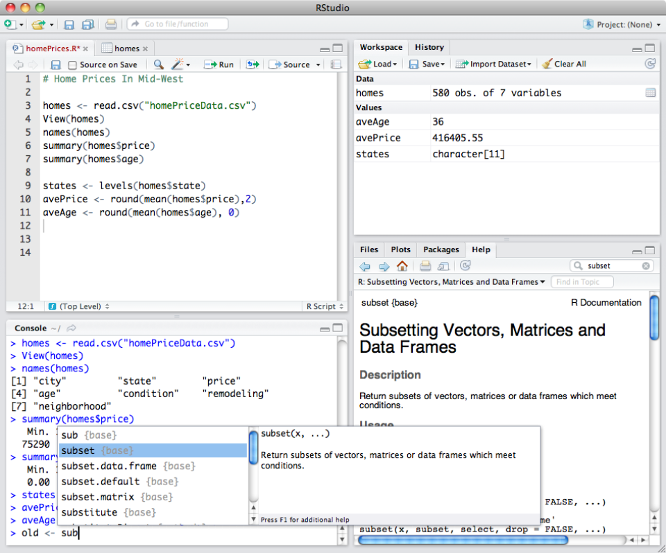 screenshot of RStudio Desktop
